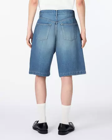 MEN | Light Tuck Shorts 9oz Medium Indigo,MEDIUM INDIGO, large image number 2