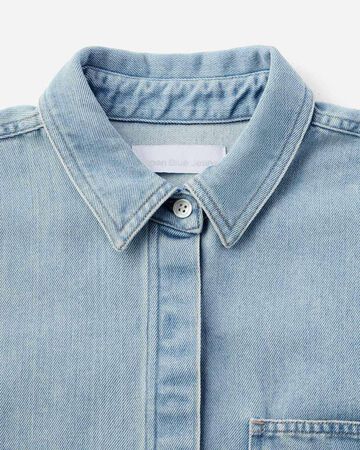 WOMEN | Light Denim SS Shirt 9oz Light Indigo,LIGHT INDIGO, large image number 5