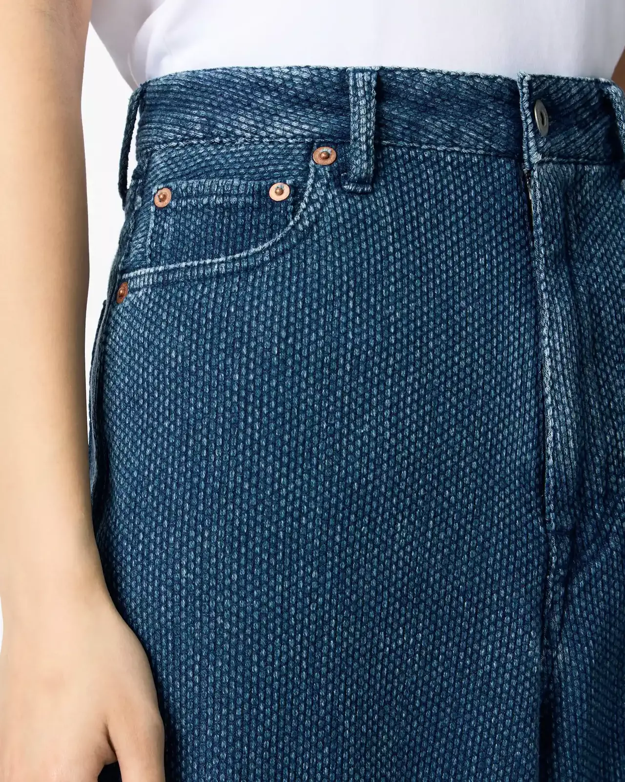 WOMEN | Sashiko Loose Pants Dark Indigo,DARK INDIGO, large image number 3