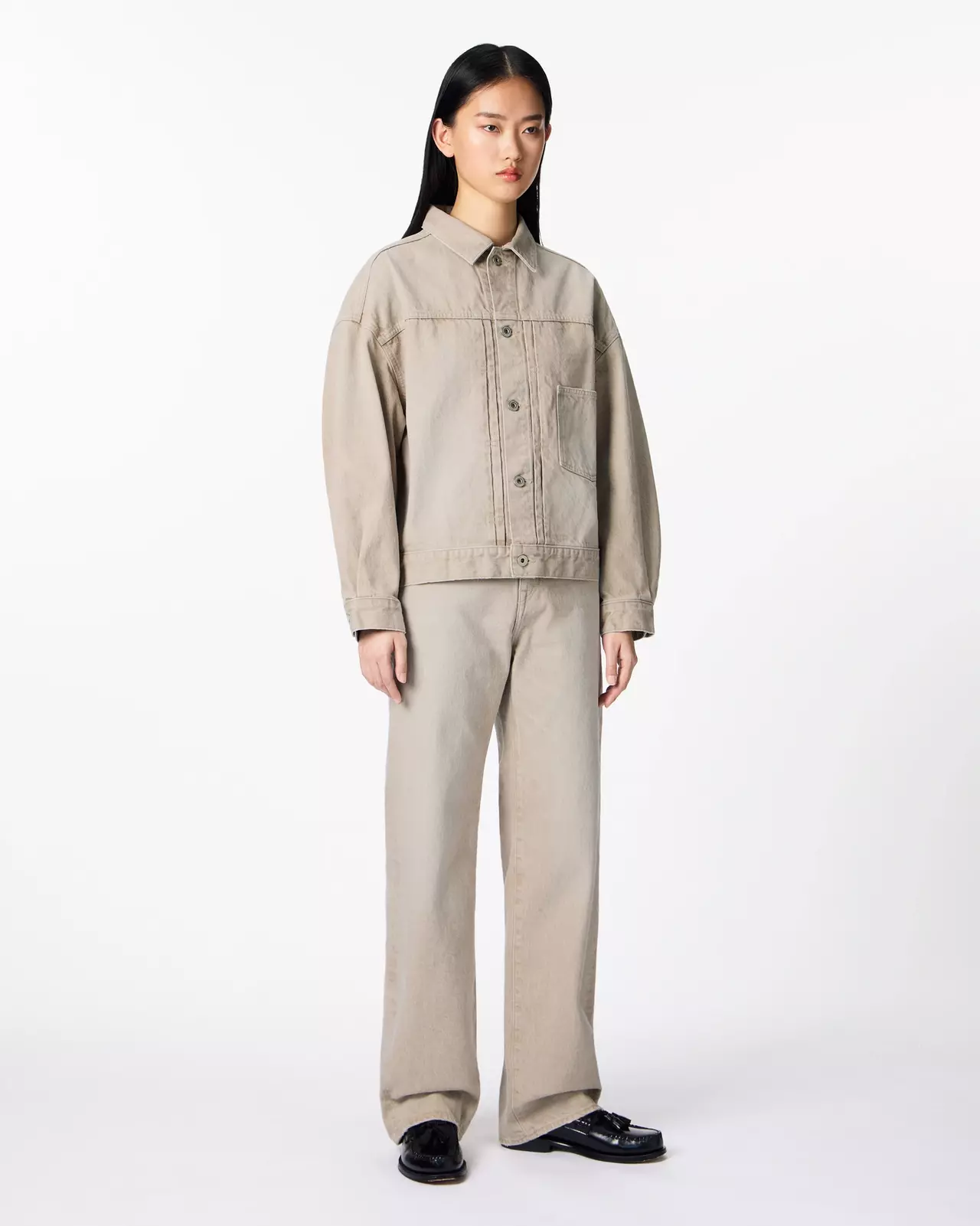 WOMEN | Denim Jacket 13.5oz Beige,BEIGE, large image number 3