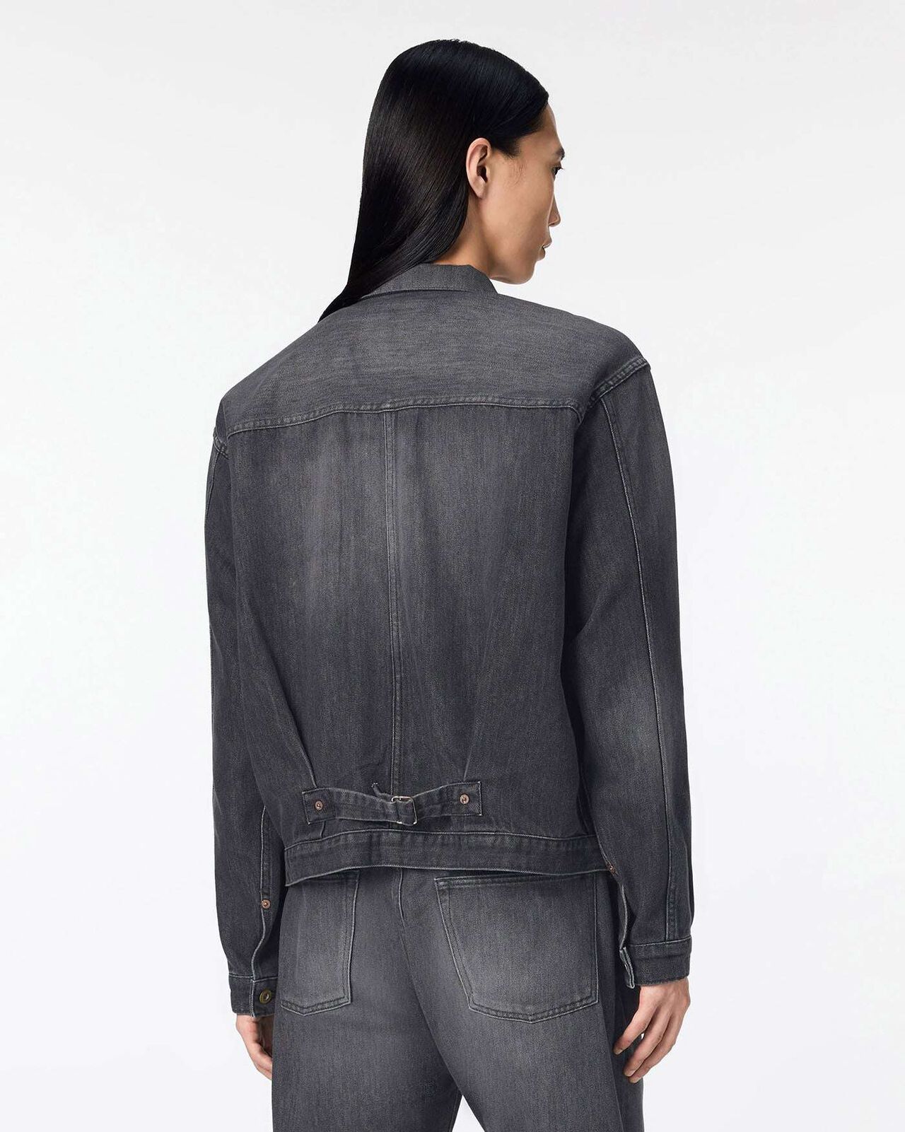 MEN | Light Type 1 Denim Jacket 9oz Washed Black,WASHED BLACK, large image number 2