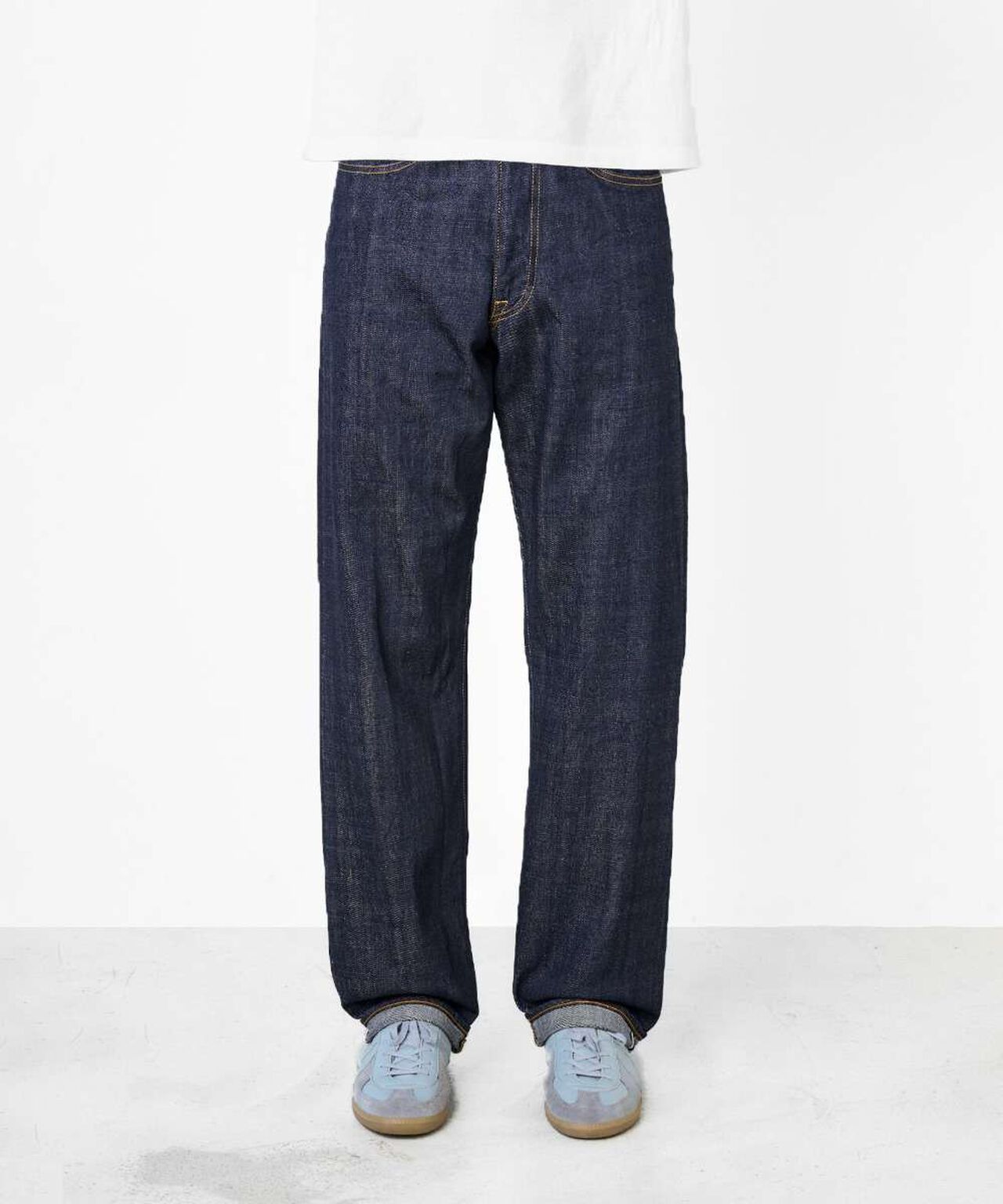 [ ONLINE EXCLUSIVE ] J555 13.5oz Suvin Gold Cotton Loose Selvedge Jeans,INDIGO, large image number 0