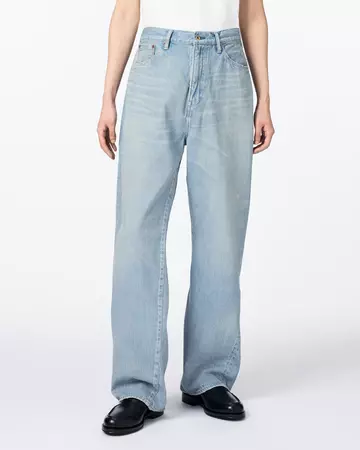 MEN | ReDESIGN Skew Straight Jeans 12oz Light Indigo,LIGHT INDIGO, large image number 0
